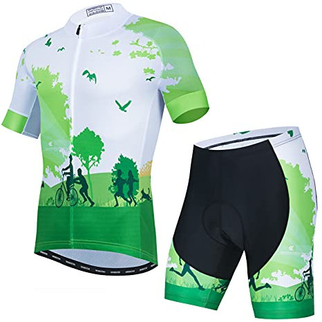 Radtrikot Shorts Set Herren Fahrrad Top Anzug Rennrad Bekleidung MTB Berge Sommer Bluse Outfits Weiß XL