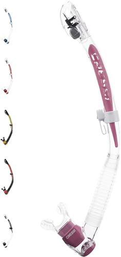Cressi Unisex-Adult Itaca Ultra Dry Snorkel Trockenes Freitauchen und Schnorcheln, Transparent/Rosa, Einheitsgröße