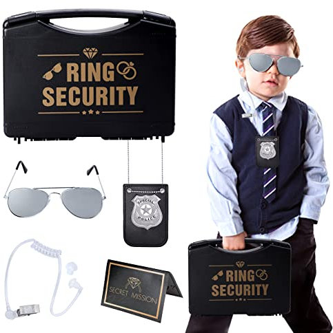 Keymall Ringträger-Sicherheitsbox – Hochzeitsring-Antragsgeschenk mit Karte, Abzeichen und Lampenschirmen