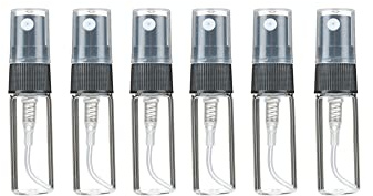 Imirootree Glassprühflaschen, tragbar, transparent, Schwarz, Sprühflasche, Parfüm, Probe, Kosmetik, Zerstäuber für Reinigung, Reisen, ätherische Öle, 3 ml, 25 Stück