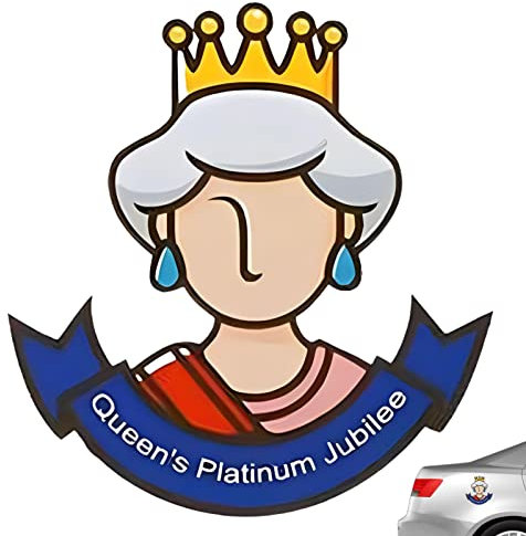 ZHENPIN 2 Pcs Elizabeth Autofensterfolie | Platinum Jubilee Memorial Parade Queen Dekorationen - Abnehmbarer Elizabeth Autofenster-Souvenirs-Aufkleber