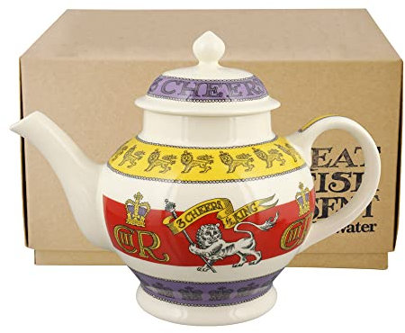 Emma Bridgewater 3 Cheers For King Charles III 4 Mug Teapot Boxed