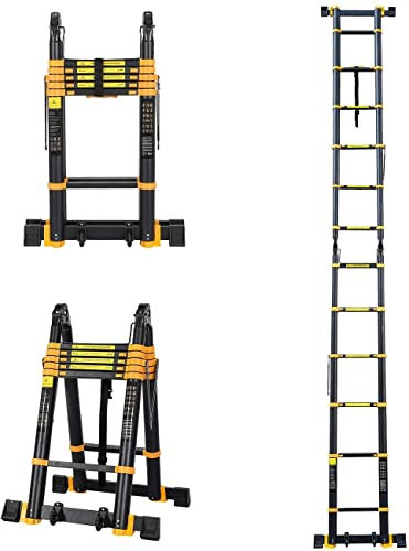 BALAMI Leitern Klapptritt Leiter zum Reinigen Dekorieren Malen Beschneiden Arbeit Leichte Tragbare Alumiattic Treppen Kombination Stufenleitern Belastung 150 kg/1 m Praktisch (Farbe: 1 m)