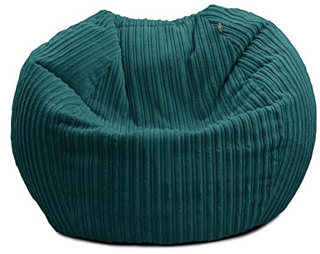 rucomfy Beanbags Jumbo Cord Kids Mini-Slouch Bean Bag Chair - Childrens Bedroom Playroom Furniture and Fun Decor. Arrives with Filling and Machine Washable - 60 x 80cm (Teal, Beanbag only)