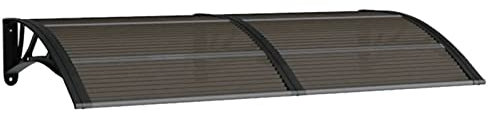 Tidyard Auvent de Porte Marquise de Porte d'entrée Abri Protection en Polycarbonate Noir et Transparent 150x80 cm