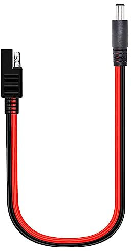 AsanWise SAE male to DC 5.5mm x 2.1mm male adapter cable SAE connector cable 14AWG DC charging cable for solar panel charger 60cm