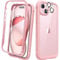 Diaclara Designed for iPhone 15 phone Case, Full Body Rugged Case with Built-in Touch Sensitive Anti-Scratch Screen Protector, with Camera Lens Protector for iPhone 15 6.1 (Coral Pink)