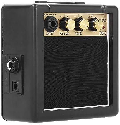 Asixxsix Amplificateur de Guitare Portable, Petit Amplificateur de Guitare électrique 3 W, Mini Ampli de Guitare, Haut-parleurs de Guitare pour Guitares, Basses, 4,9 X 2,4 X 4,9 Pouces