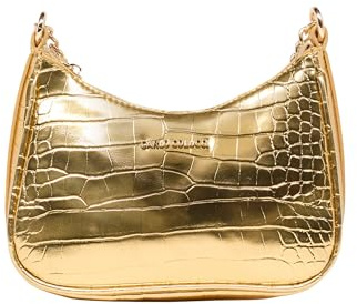 Carlo Colucci Schultertasche in Kroko-Optik Gold OS