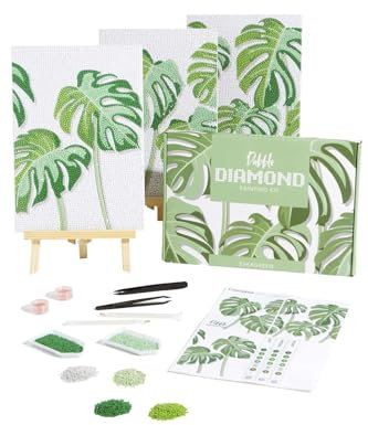 Dabble Diamond Painting Kits – Set of 3 Full Diamond Painting Kits for Adults with Canvas Frame, Crystal Diamond Art