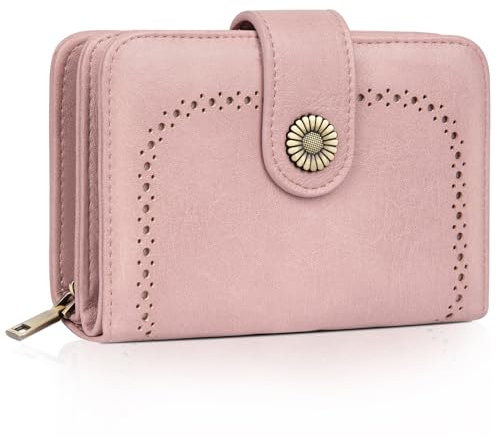 TEUEN Geldbeutel Damen Große Kapazität PU Leder Vintage Portemonnaie Brieftasche Geldbörse Mittelgroß mit RFID-Blockierung und Mehreren Fächern Frauen