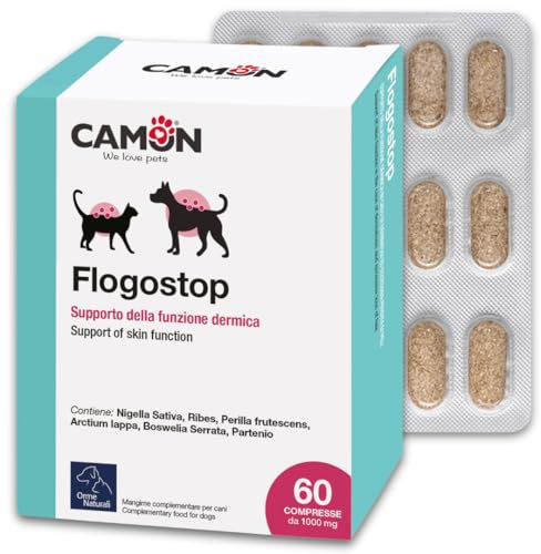 CAMON | Flogostop Compresse, Mangime Complementare per Cani e Gatti, Allevia Prurito e Irritazioni Cutanee, 60 Cps