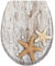 HENGMEI Toilettendeckel mit Absenkautomatik Toilettensitz WC-Sitz Klodeckel Klobrille aus Hartplastik, 45 x 38cm, Perlenseestern