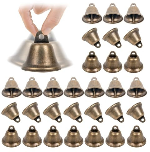 30PCS vintage bronze bells,bells for crafts, small jingle bell