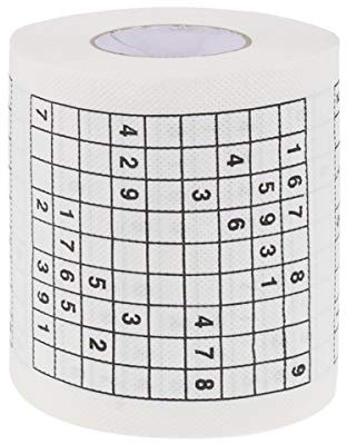 Mobestech Creative Sudoku Toilettenpapier Rolle Bedrucktes Klopapier Mit Lustigem Sudoku-motiv Weiches Und Komfortables Toilettenpapier Für Zuhause Restaurant Originelles Geschenk Und Badezi