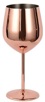 BuNiQ Kelch aus Edelstahl 304, unzerbrechliches großes Weinglas aus Metall, for Büro-Party-Jubiläum, ideal for Rot- und Weißwein (Size : 520ml, Color : Rose Gold)