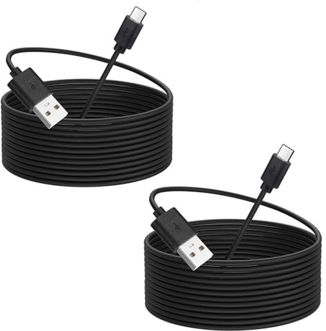 Smays Lot de 2 câbles de charge pour manette PS5 de 4,9 m - Long câble de charge USB C