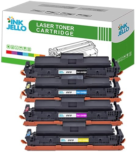 Inkjello 069 Tonerkartusche für Drucker, kompatibel mit Canon i-SENSYS LBP673Cdw MF752Cdw MF754Cdw B/C/M/Y (4er-Pack)