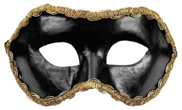 Maskworld Colombina nera - Venezianische Maske schwarz - traditionell handgefertigt - Carnevale di Venezia