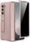 Miimall Custodia per Samsung Z Fold 6, [Protezione Dello Schermo in Vetro Temperato Anti-Spia] [Cerniera Magnetica] [Cavalletto], PC Custodia Antiurto Protettiva Case per Galaxy Fold 6, Rosa