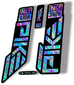 Gabel Ersatz Aufkleber kompatibel für Rock Shox Pike Ultimate 2023 Series Oil Slick 1 (matt)