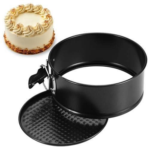 Zocipro Springform 16cm Rund, klein Kuchenform Backform mit Antihaftbeschichtung, Kleine Kuchenbackformen mit Flachboden für Kuchen Backen, Schwarz