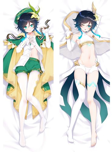 SFHCOISM Dakimakura Body Pillow Anime Kissenbezug Kissenhülle Genshin Impact Venti A07, Pillowcase Doppelseitige Seitenschläf Umarmungskissen Bezug Dekorative Zierkissenbezug