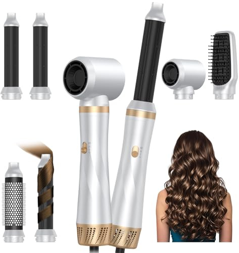 5 in 1 Air Styler, Magic Styler, 1000W Hair Styler with Auto Curling Wands, 2026 Upgraded Multi-use Ionic Hair Blow Dryer Brush Set for All Hair Type, 6,0000 RPM, Dry, Curl, Straighten Women Gifts