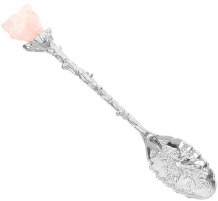 Alipis Cucchiaio Retrò Cucchiaio Di Pietra Cruda Per Guarnire Cucchiaino Da Caffè Espresso Di Agata Ciondoli Fatti a Mano Ciondolo a Catena Chiave Silver Cristallo