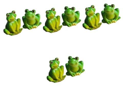 BESPORTBLE 4 Sätze Mikro-landschaftsfrosch-Ornamente Wohnzimmerdeko Wohnaccessoires Raumdeko Tiere Zwerge Mikrolandschaftsfrosch Poolschwimmen Im Freien Harz Light Green 2 Stück * 4
