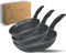 DIVORY Juego de sartenes de 3 piezas 20cm, 24cm, 28cm, inducción - Sartén universal grande con revestimiento antiadherente para todo tipo de cocinas - apta para lavavajillas (Ultime 20, 24, 28 cm)
