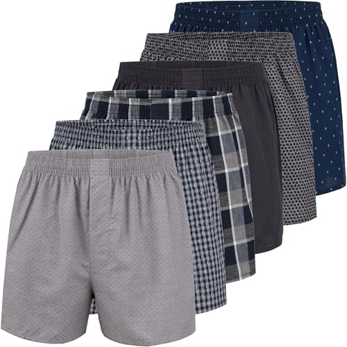 City Life 3er, 6er, 9er Pack Herren Boxershorts Shorts Boxer Webboxer Sparpack S-4XL, Farbe:6er Pack D01, Grösse:4XL