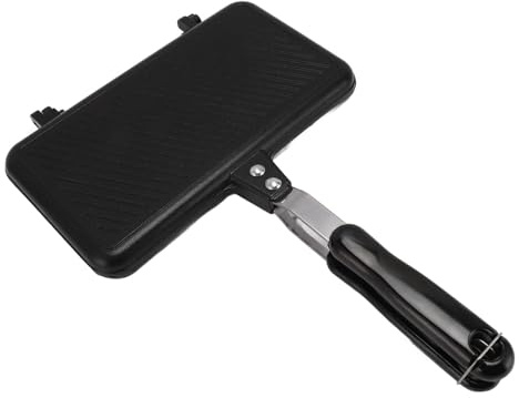 Nikou Waffeleisen Pfanne, antihaftbeschichtet, Waffeleisen für Herd, tragbares Aluminium-Design für Familienfrühstück, Backtyp B, ideal für Camping, leicht und einfach zu bedienen