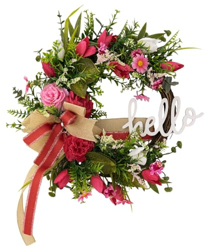 Corona de flores coloridas, decoración de fiesta de Navidad, puerta delantera, para boda, fiesta, corona artificial