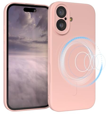 EAZY CASE - Silikonhülle magnetisch für iPhone 17 Hülle Silikon Rosa weich stoßfeste Magnet Handyhülle Schutzhülle mit Kameraschutz Dünn Schutz Cover TPU Bumper in Pastell Altrosa