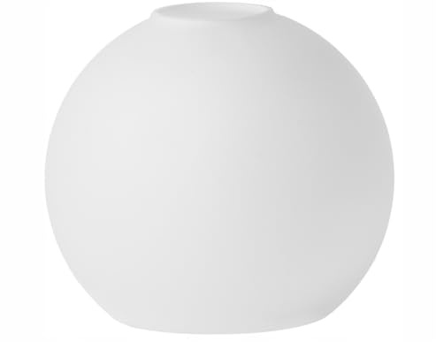 Ersatzglas Kugel Glas - Rund Lampenschirm Weiß Ø 16 cm Ersatzschirm für E14 Fassung Öffnung 40mm (N-KDE-E14)