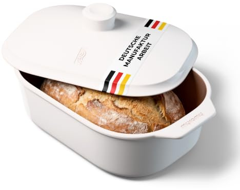 myromy® Multi-Bräter 6 L – Bräter & Schmortopf aus Keramik | BROTBACKFORM MIT DECKEL – Tontopf · Dampfgarer · Bratentopf