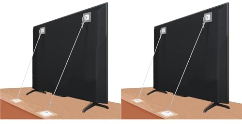 Yoeruers 4x Adjustable 42inch TV Safety Straps Kit, No-Drill Anti-Tip Anchors for Baby Proofing, Secure Furniture to Wall