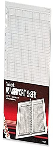 Rexel Twinlock Variform Multi-Ring Binder V5 Cash Refill Sheets 8 Columns (Pack of 75)