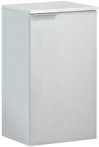 FACKELMANN Unterschrank KARA / Badschrank mit Soft-Close-System / Maße (B x H x T): ca. 41 x 70 x 32 cm / hochwertiger Schrank fürs Bad / Türanschlag rechts / Korpus: Weiß matt / Front: lackiertes Glas in Weiß