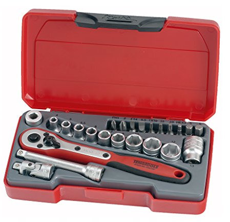 Tengtools T1424 - Juego de llaves de vaso 1/4 de 24 piezas