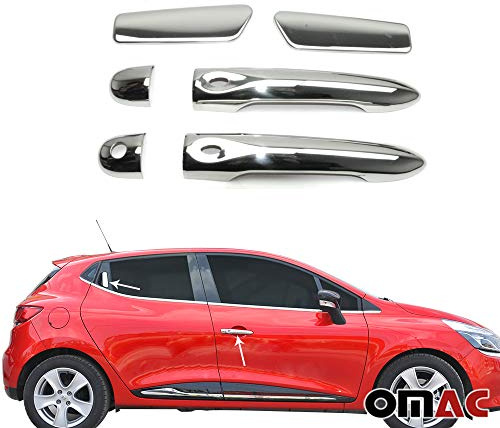 per Clio 4 2012-2019 Cromato türgri FFAB copertura copricerchi 4 pezzi in acciaio inox (con keyless Go)