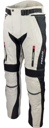 Helle Motorradhose für Sommer und Winter in schwarz/grau mit Protektoren, Belüftungssystem und herausnehmbarem Thermofutter