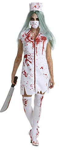 Morph Costume Infirmière Zombie, Déguisement Infirmière Sanglante Halloween, Tenue Soirée à Thème, XL