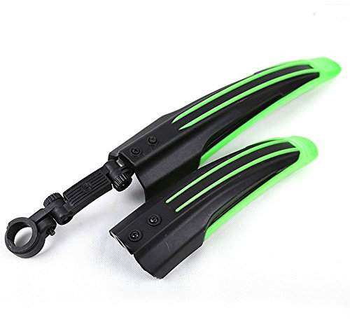 Fahrrad-Schmutzfänger-Set (Schutzblech) für Vorder- und Hinterrad, geeignet für MTB- und Straßenrad, schwarz/grün