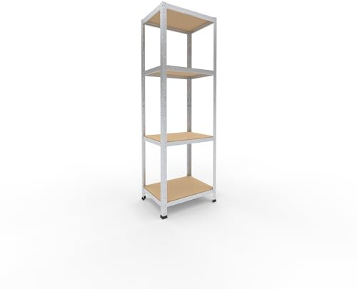 shelfplaza Home 180x60x45cm Schwerlastregal verzinkt mit 4 Böden x 175kg | Kellerregal · Lagerregal · Metallregal · Regale für Kellerraum · Steckregal · Abstellraum Regal