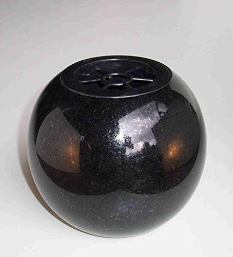 Designgrab Vase funéraire rond en granit suédois noir SS1 vase sphérique rond noir