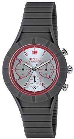 HIP HOP Orologio HWU0809 UOMO X MAN quadrante MONO-COLORE ARGENTO movimento CRONOGRAFO QUARZO e CINTURINO SILICONE GRIGIO