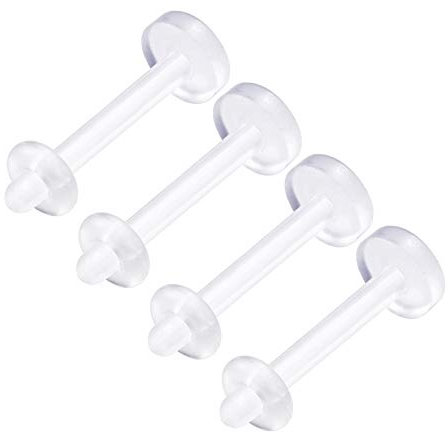 KJM FASHION 4 STK Flexibel Acryl Retainer Halter Labret Monroe 1,2mm 16 Gauge 8mm 5/16 Inch Marilyn Monroe Lip Snakebites Ohrringe Piercing Schmuck 2479