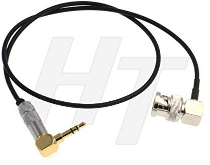 Bidirektionales Timecode-Kabel für DSLR-Kamera, rechtwinklig, 3,5 mm, TRS BNC, für Tentacle Sony F55 Canon C300 (vergoldeter Stecker)